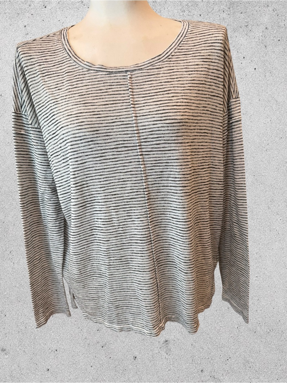 Banana Republic L Striped Modal Blend Relaxed Long Sleeve Top